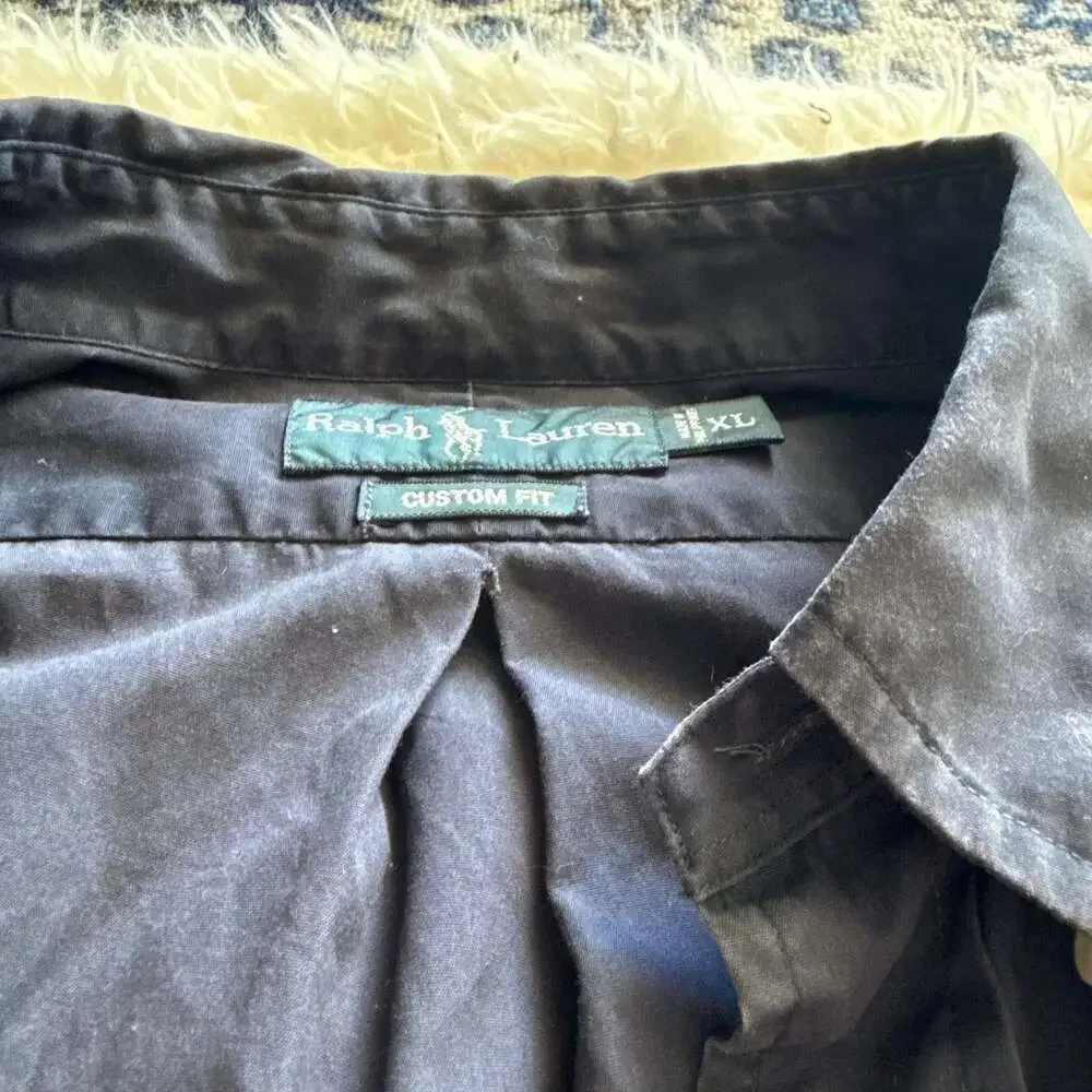 Polo Ralph Lauren‎ Navy Blue Poplin Long Sleeve Button Down Shirt